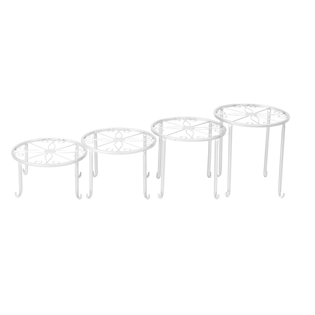 4 x Levede Metal Plant Stand Outdoor White-1942353738740142081