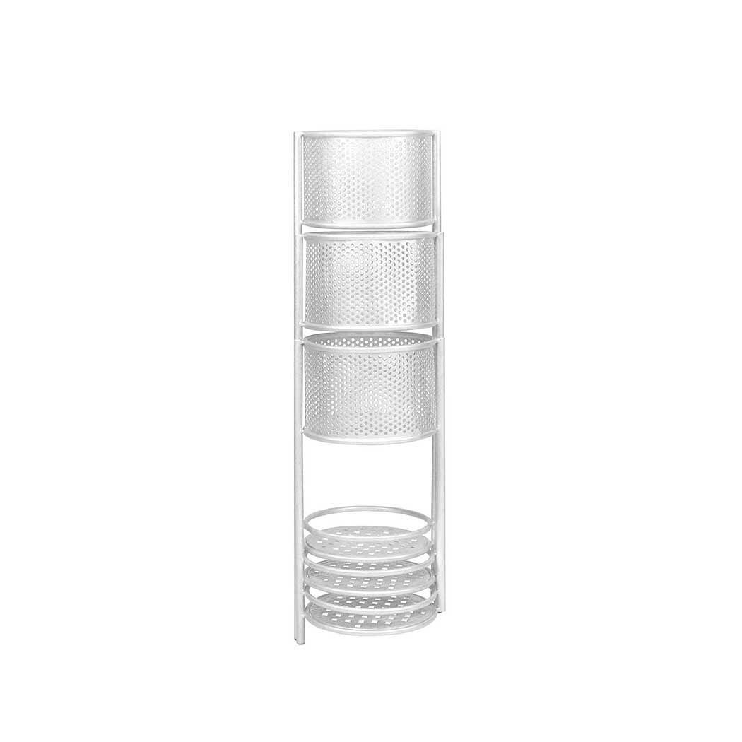 Levede 6 Tier Plant Stand Swivel Outdoor White-1942353742452101121