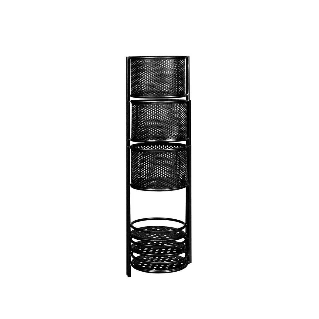 Levede 6 Tier Plant Stand Swivel Outdoor Black-1942353741919424513