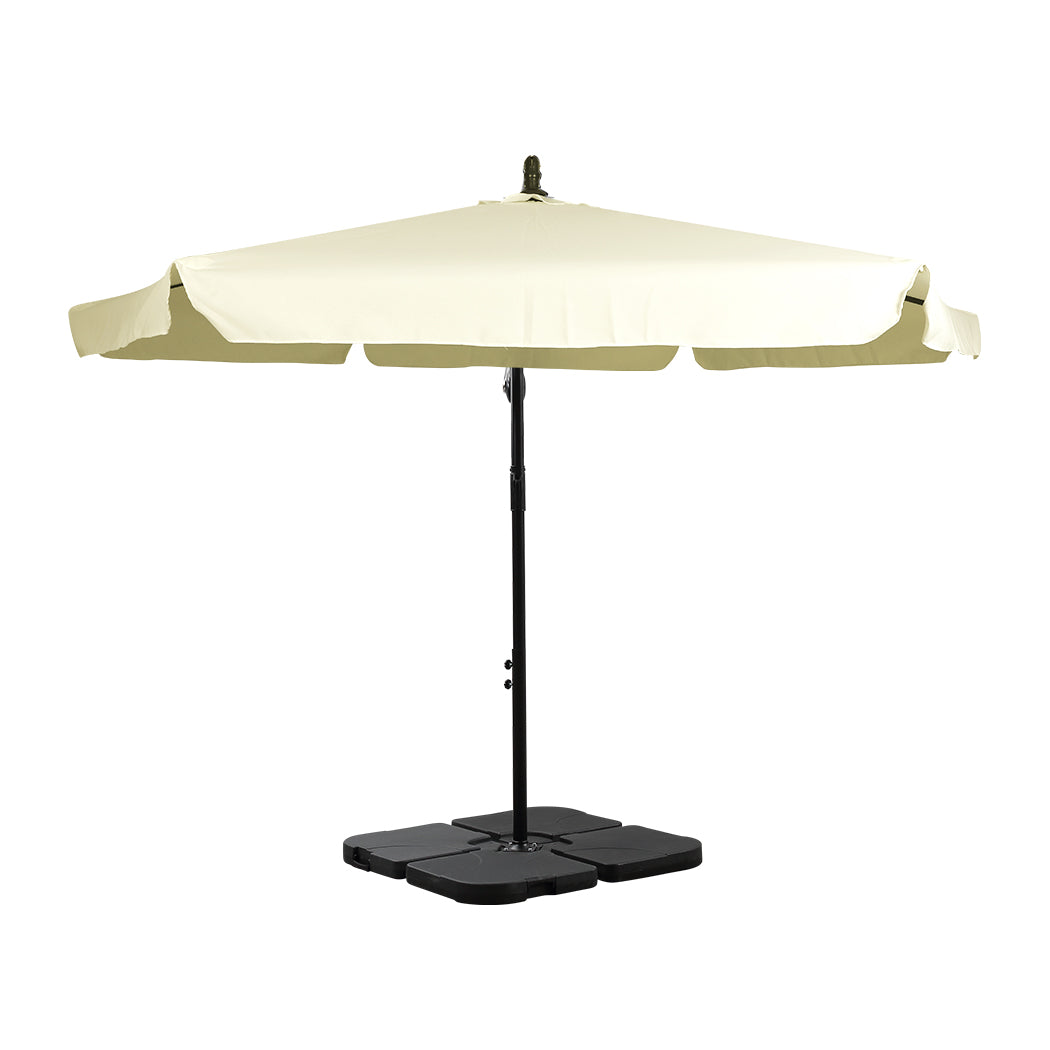 Mountview 3M Outdoor Umbrella Beach Beige With Base-1942353021505769473