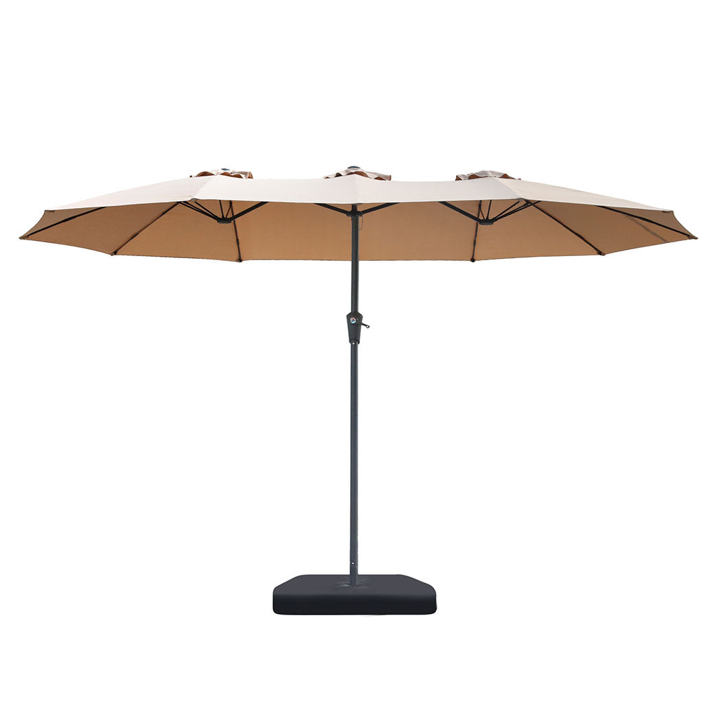 Centra 4M Double-sided Patio Umbrella Outdoor Umbrella Base Stand Khaki-1942353664798756865