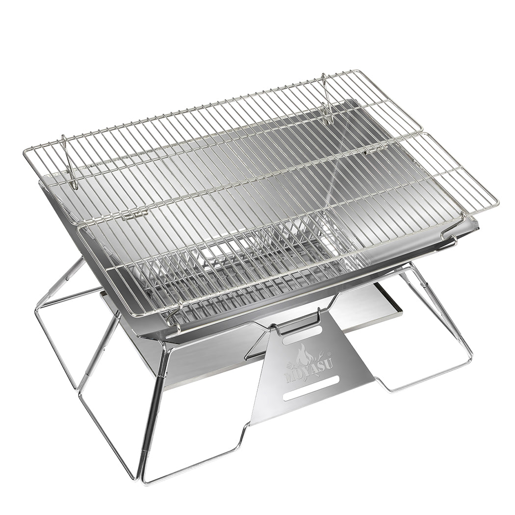 Levede Portable Folding BBQ Charcoal Grill Silver-1942353695664640001