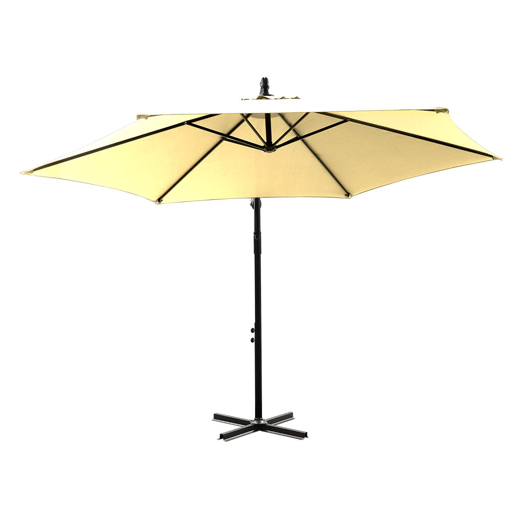 Mountview 3M Outdoor Umbrella Cantilever Beige Without Base-1942353014627110913