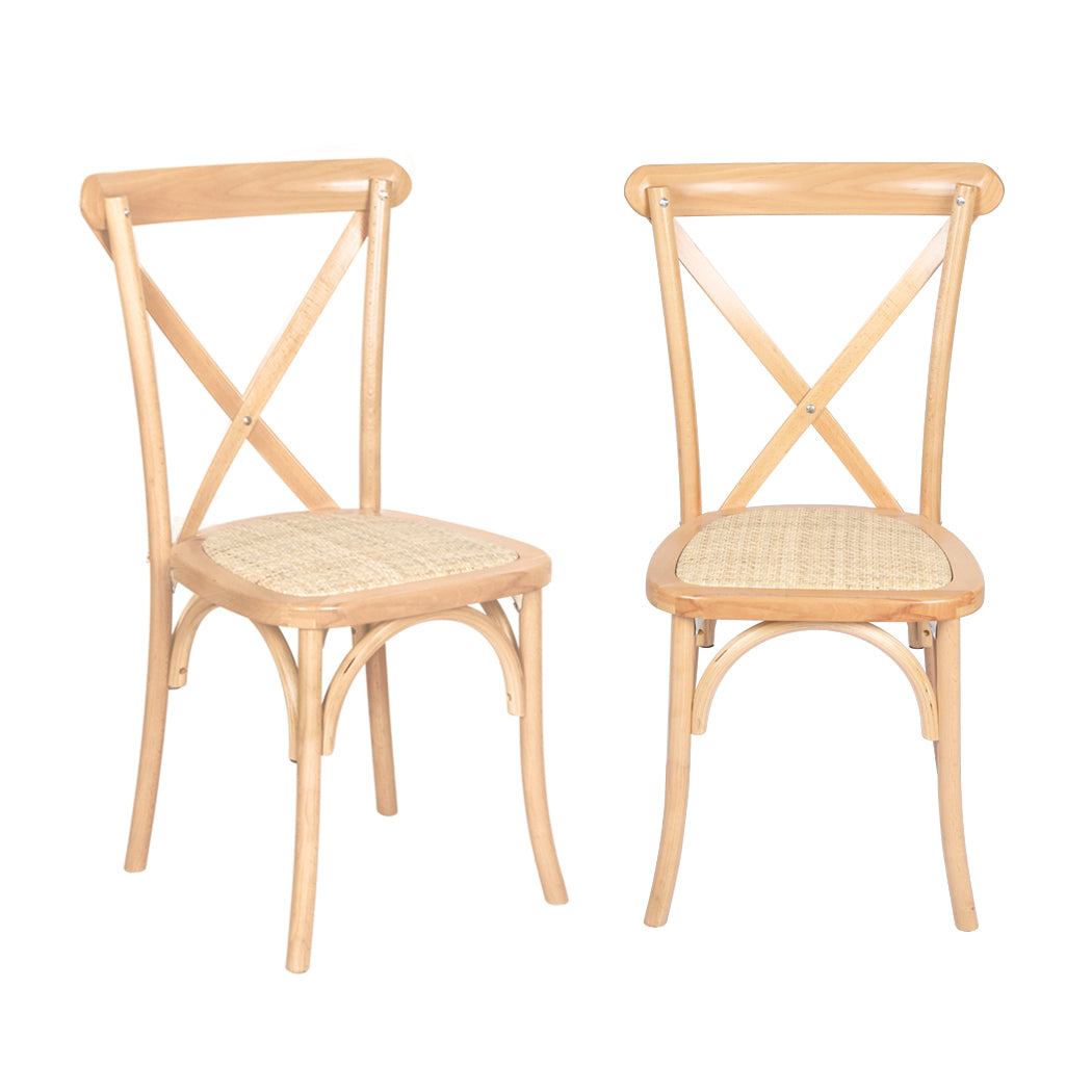 Levede 2X Dining Chairs Cross Back Chair-1910112199221841921