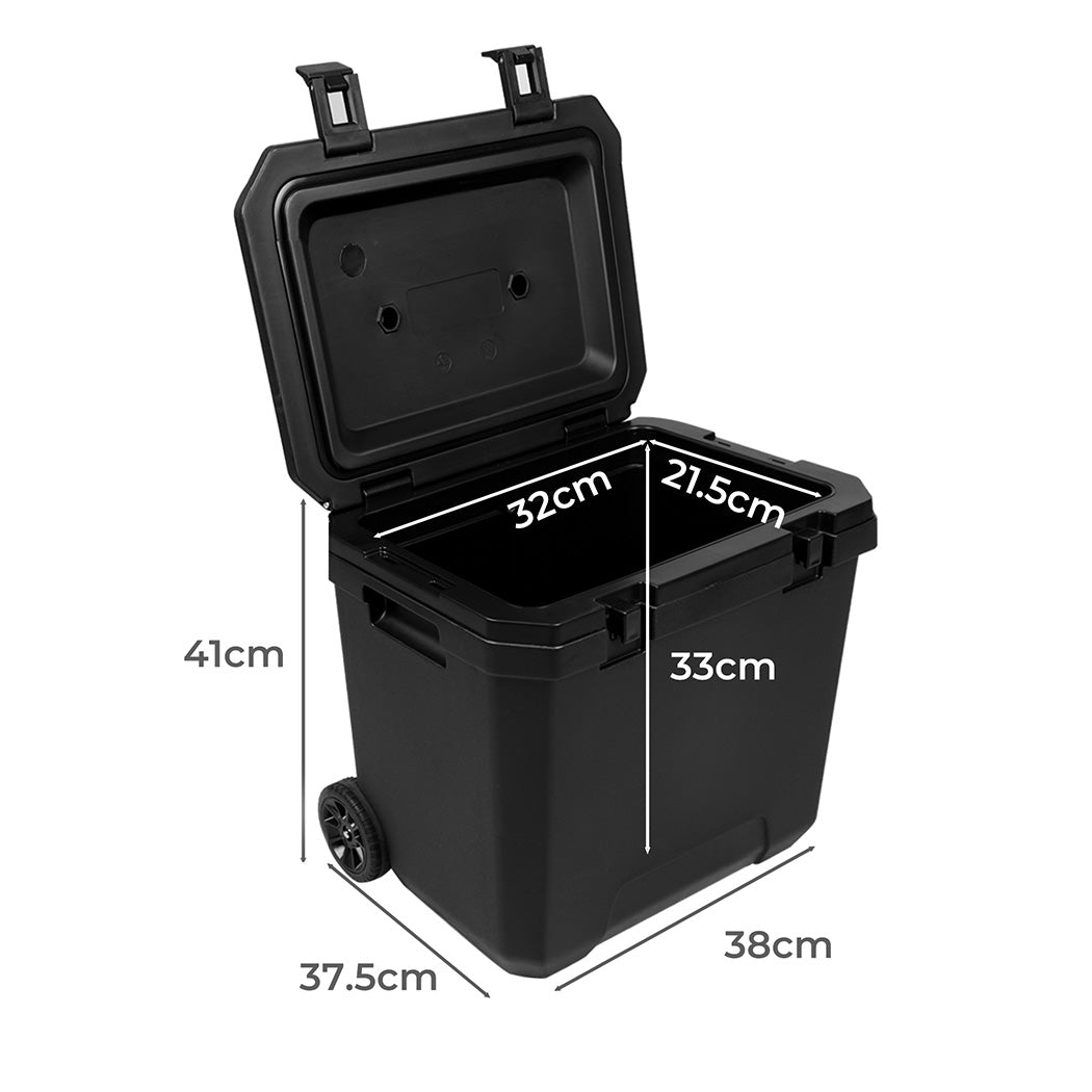 Mountview Cooler Ice Box 27L/43L Portable Chest Trolly For Camping BBQ Picnic-1942353629226864642