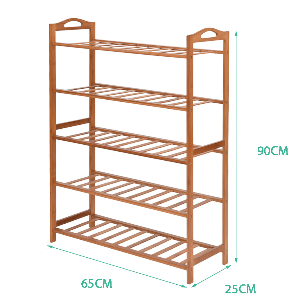 Levede 2x Bamboo Shoe Rack Shoes Organizer-1942353135053967362