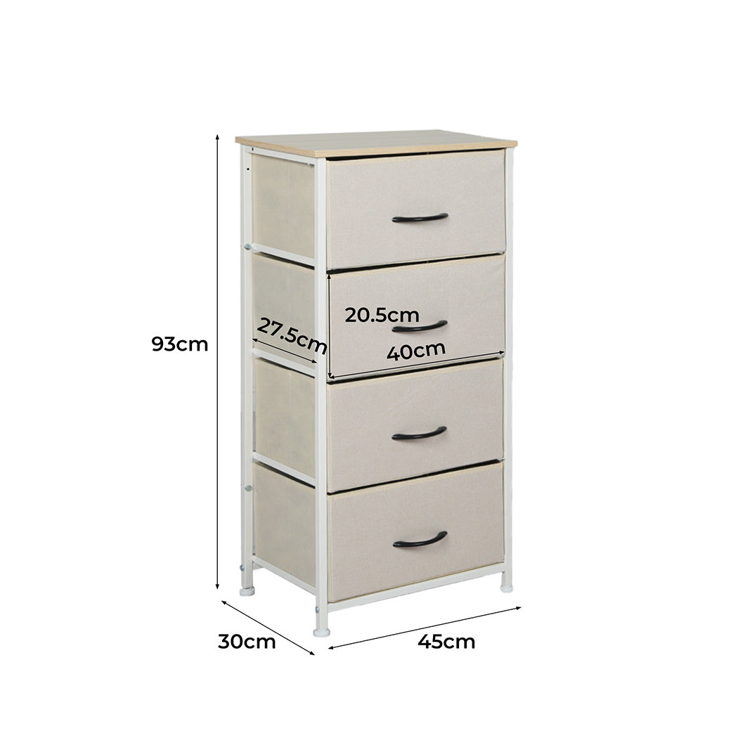 Levede Storage Cabinet Tower Chest Beige-1917016725791051778