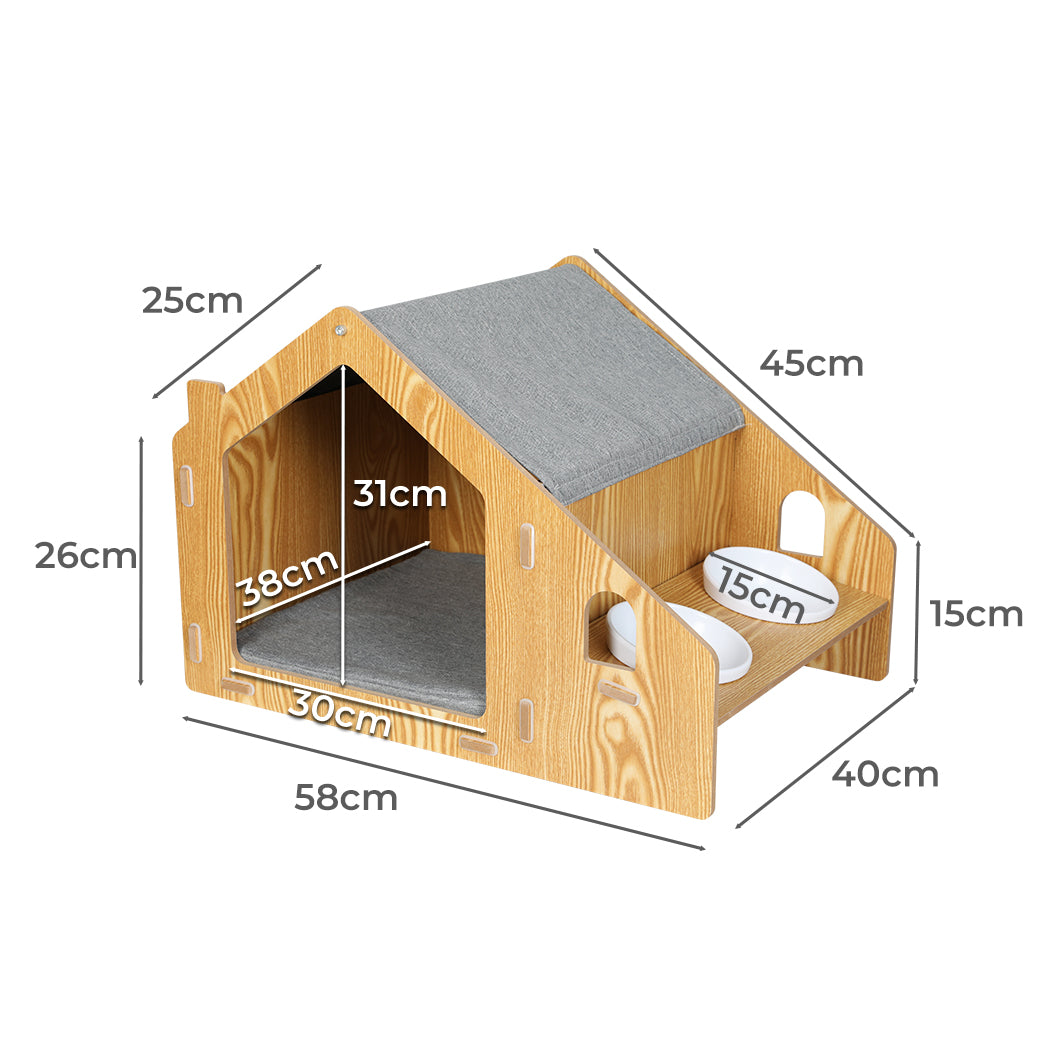 PaWz Wooden Pet House Cat Kennel Elevated-1942352763170197506