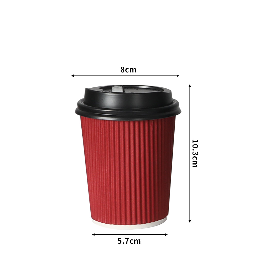 1000 Pcs 8oz Disposable Takeaway Coffee Red-1942353276599144450