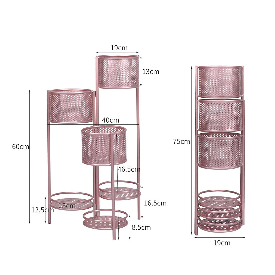 Levede 6 Tier Plant Stand Swivel Outdoor Rose Gold-1942353742254968834