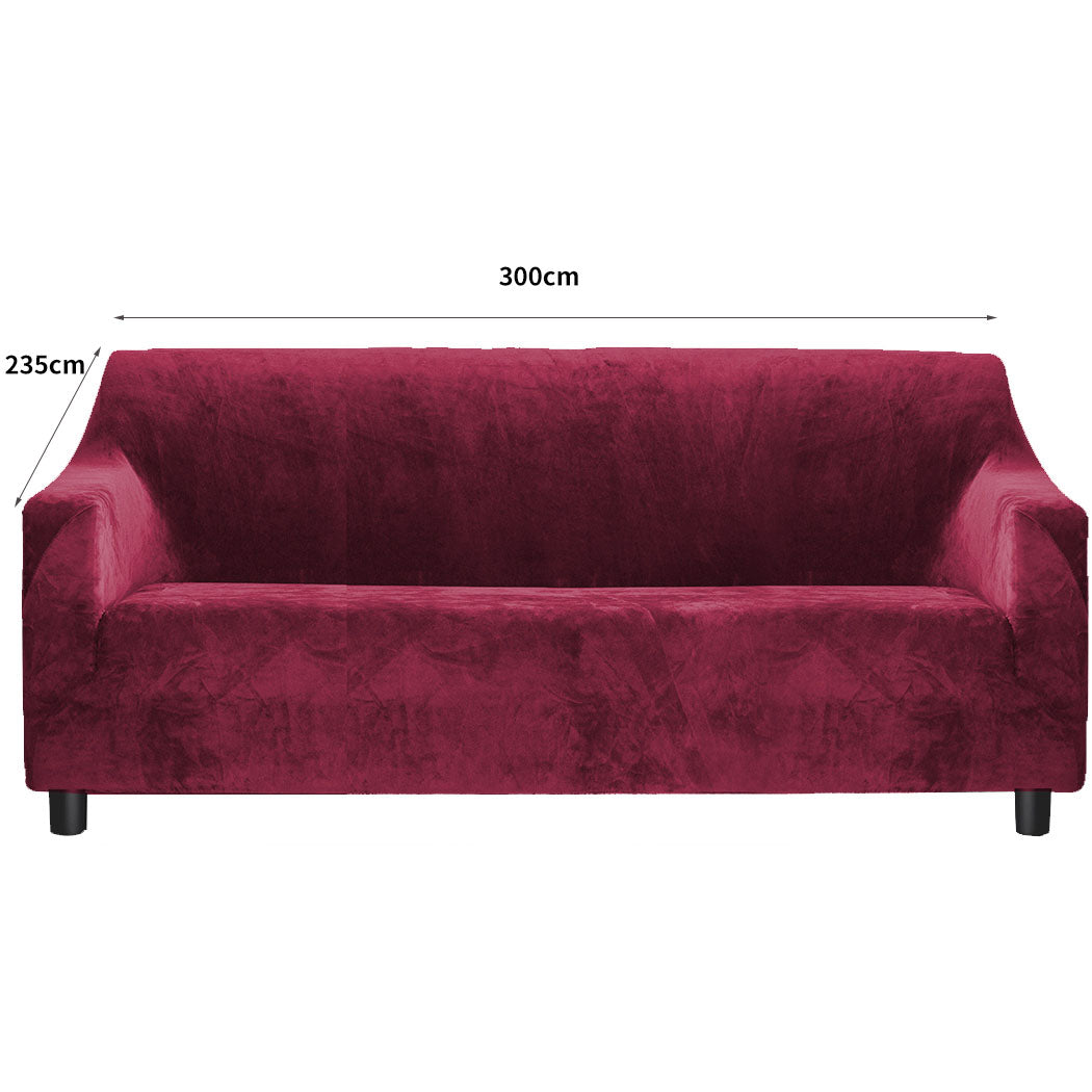 Marlow Sofa Covers 4 Seater High Stretch Wine-1942353148324745218