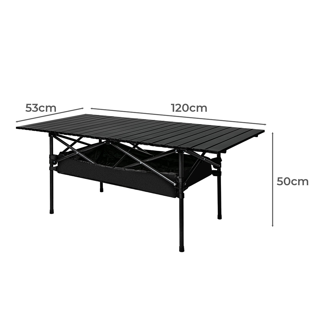 Levede Folding Camping Table Portable Black-1942353032847167490