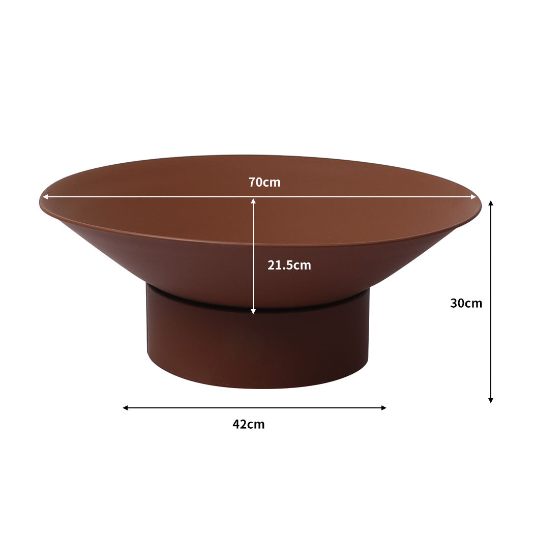 2 IN 1 Steel Fire Pit Firepit Pits Bowl Rust-1942353059019624450
