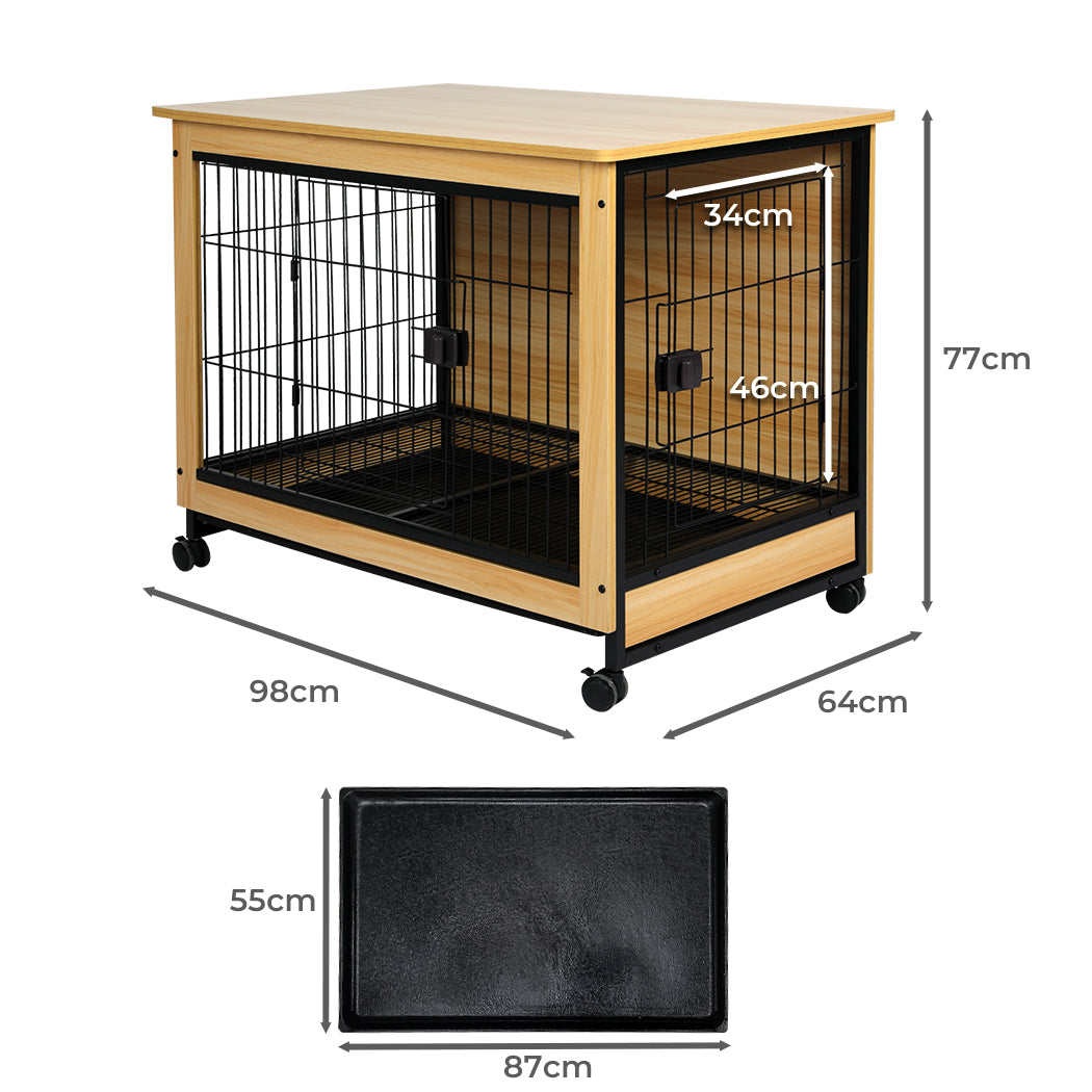 PaWz Wooden Wire Dog Kennel Side End XL X-Large-1942352752659271682