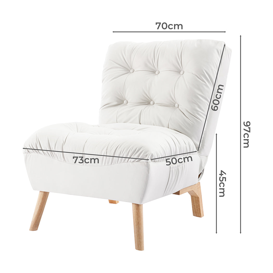 Levede Lounge Accent Chair Sofa Recliner Cream-1910113169913810946