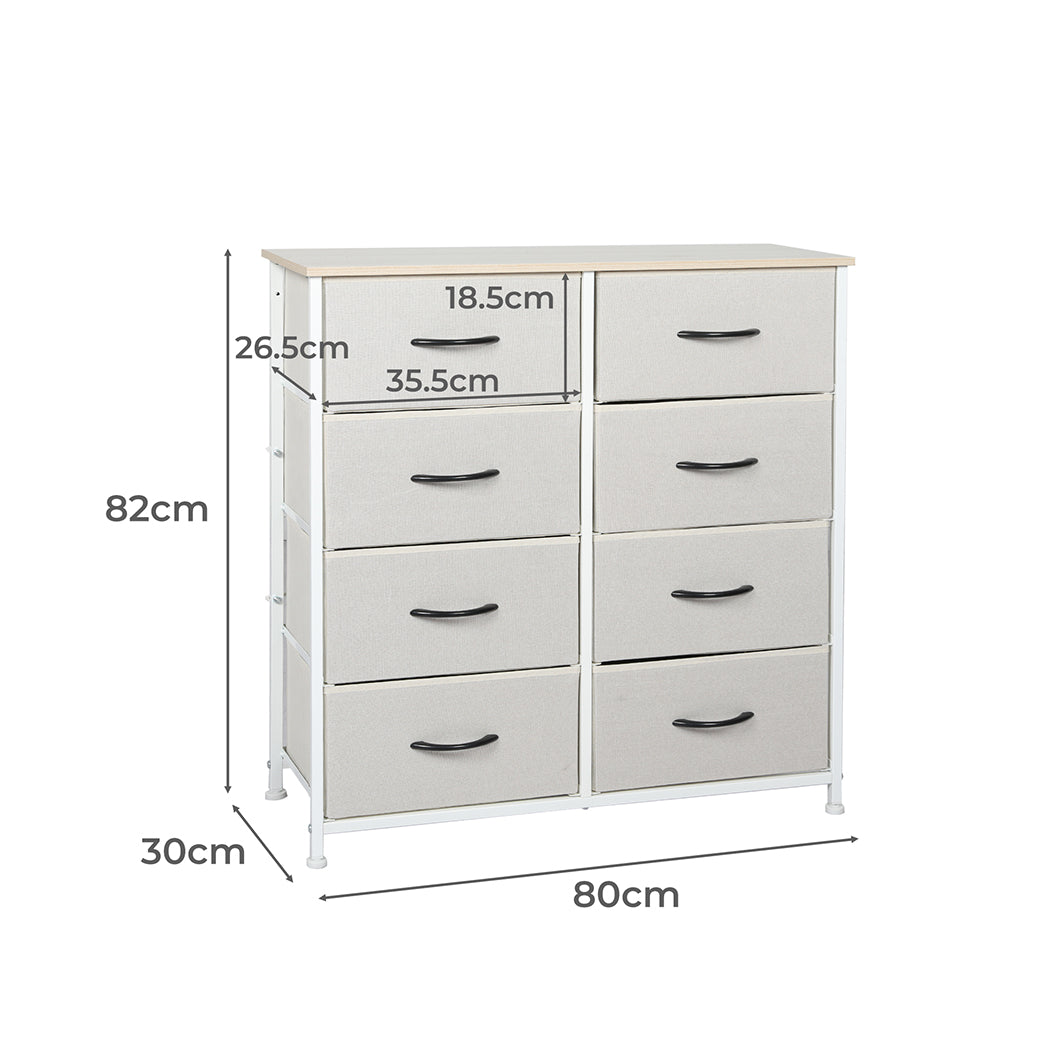 Levede Storage Cabinet Tower Chest Beige-1917016725468090370