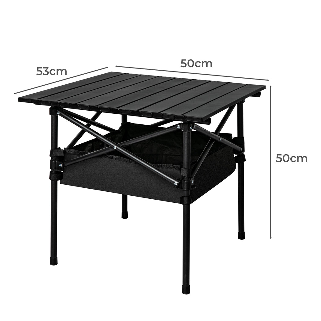 Levede Folding Camping Table Portable Black-1942353033010745346