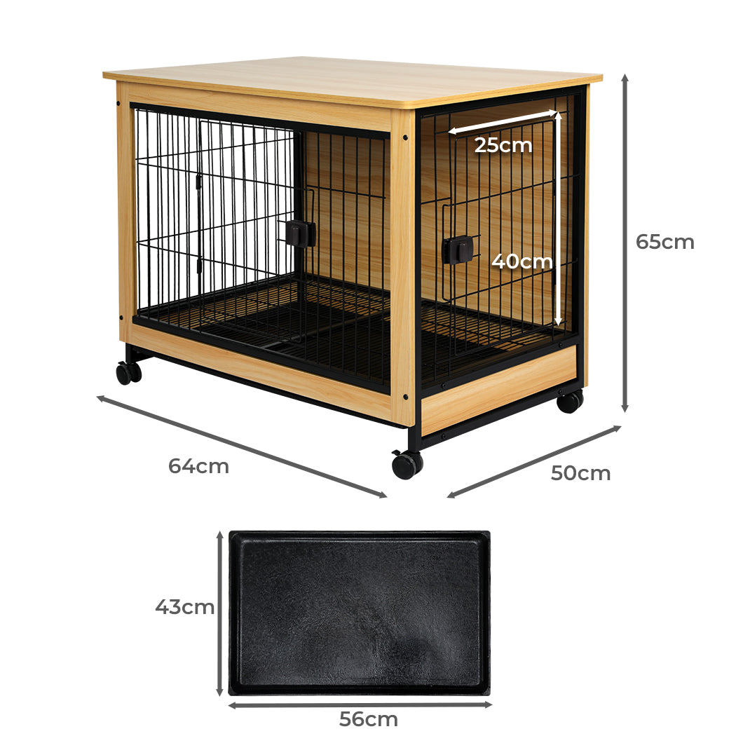 PaWz Wooden Wire Dog Kennel Side End M Medium-1942352752487305218