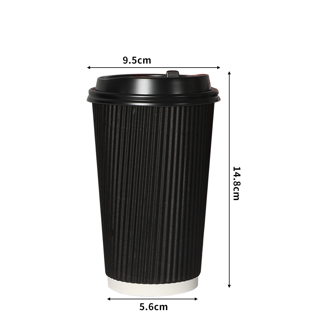 1000 Pcs 16oz Disposable Takeaway Coffee Black-1942353277693857794