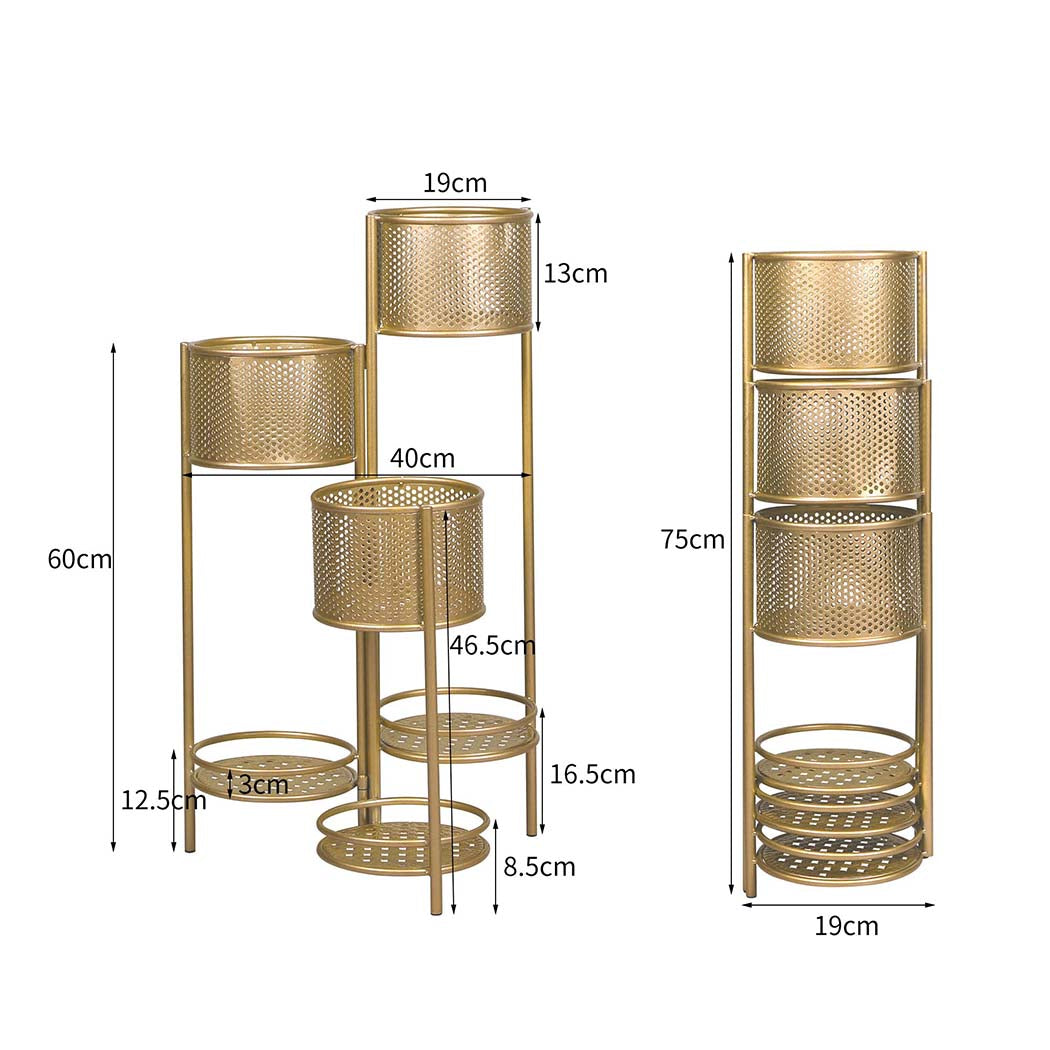 Levede 6 Tier Plant Stand Swivel Outdoor Gold-1942353742091390978