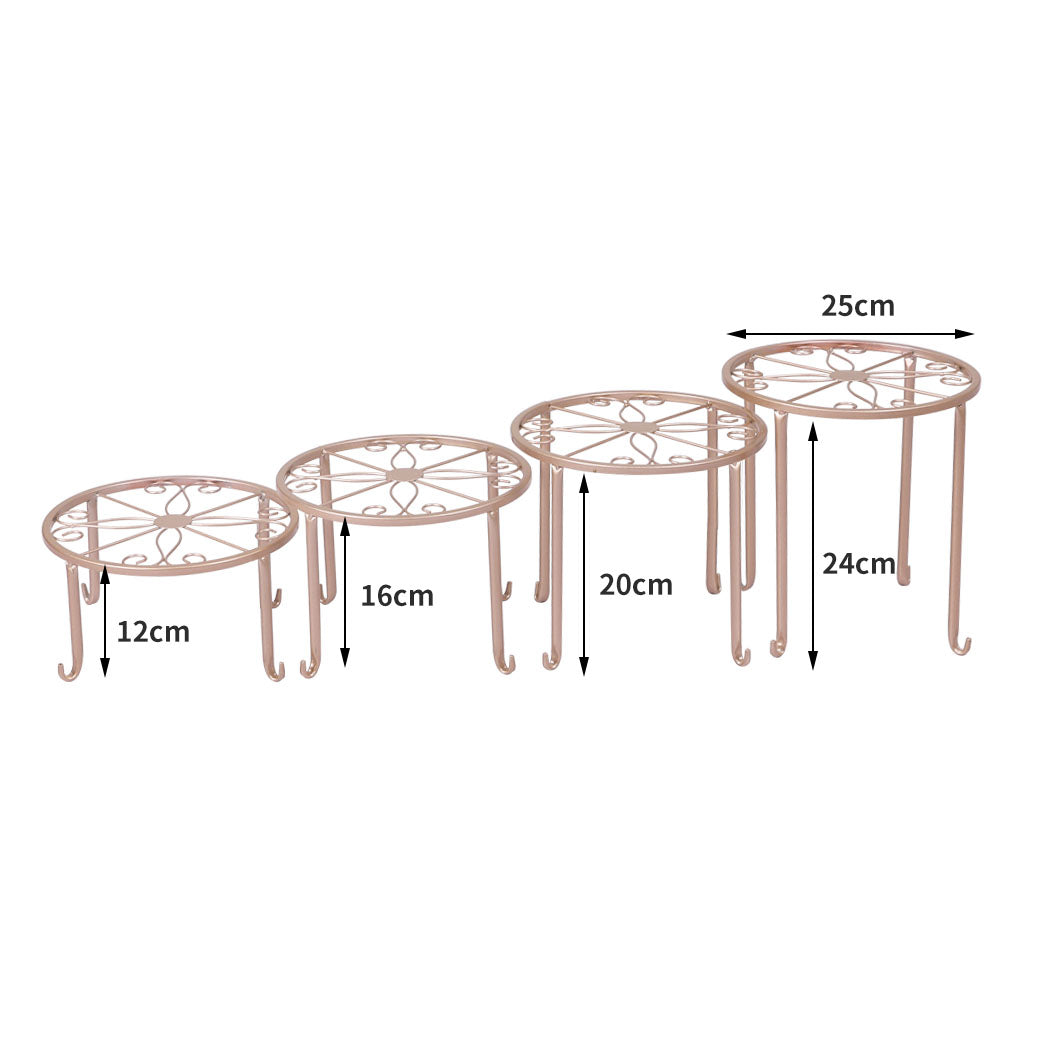 4 x Levede Metal Plant Stand Outdoor Rose Gold-1942353738572369922