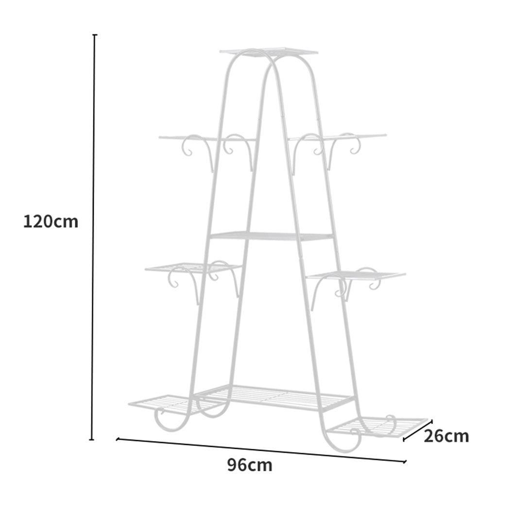 Levede Plant Stand Outdoor Indoor Metal White-1942353740073930754