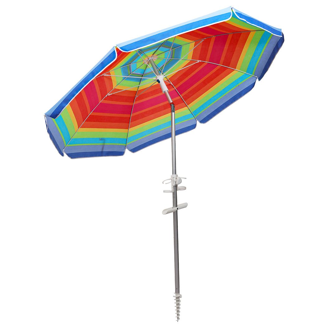 Mountview 2.2M Outdoor Beach Umbrellas Sand Colorful-1942353680930050049