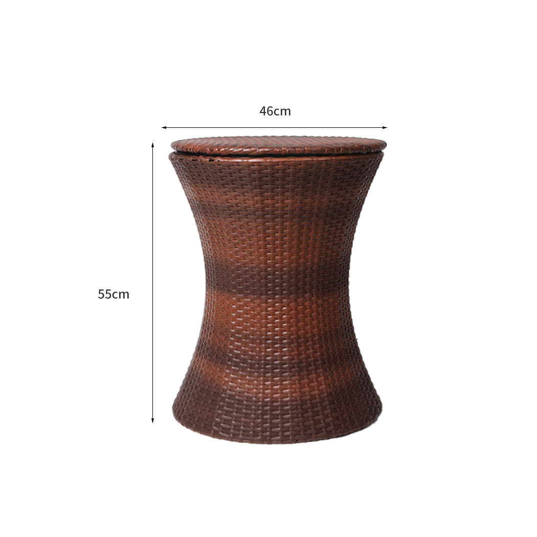 Levede Cooler Ice Bucket Table Bar Outdoor Black and brown-1942353018750111746