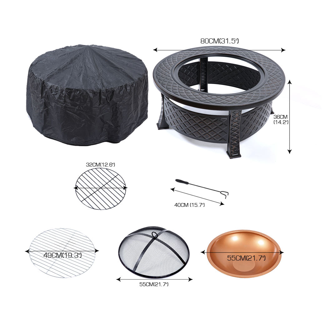 Moyasu 3 IN 1 Fire Pit BBQ Grill Pits-1942353057035718658