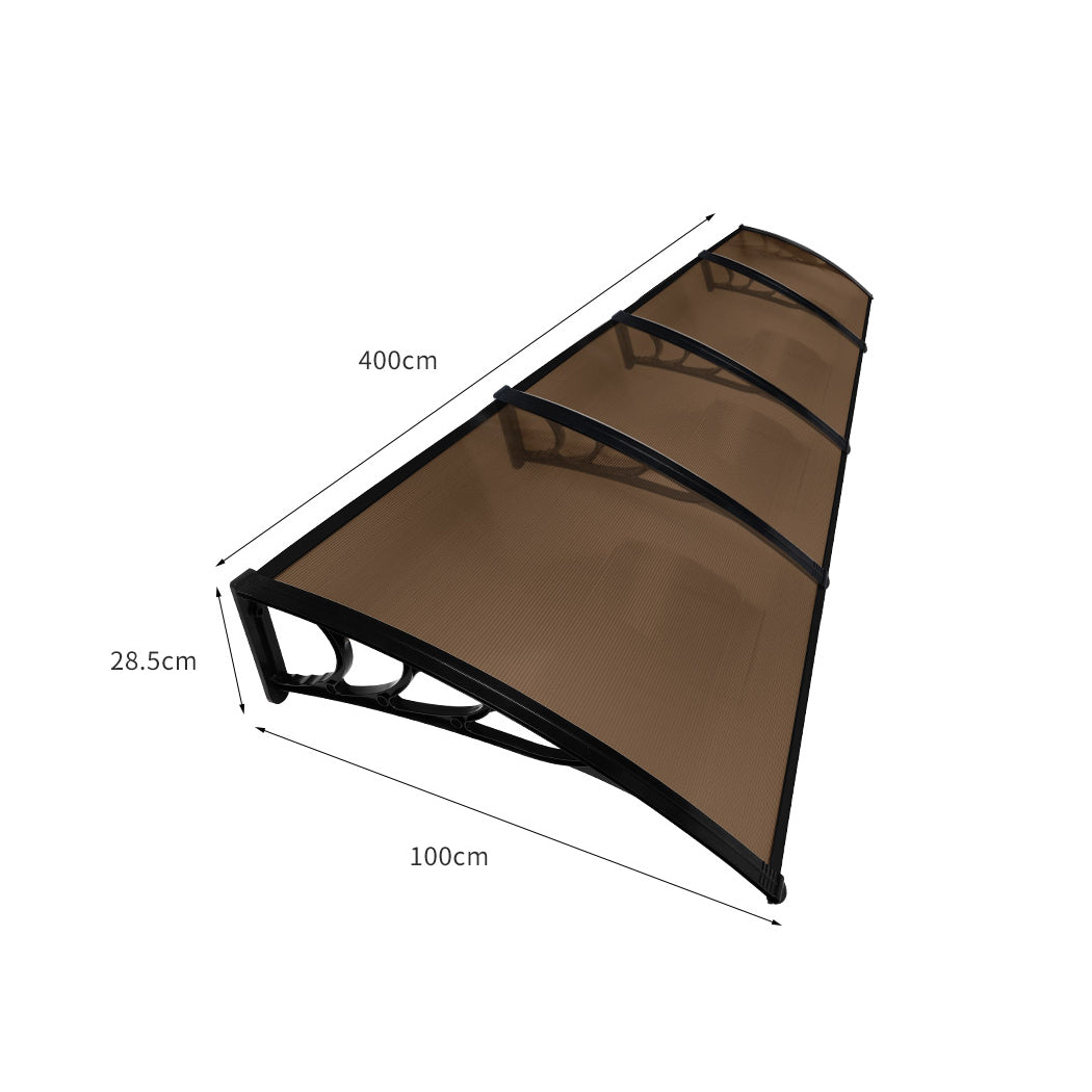 Mountview Window Door Awning Outdoor 1M X 4M Brown 1x4M-1942353017567318018