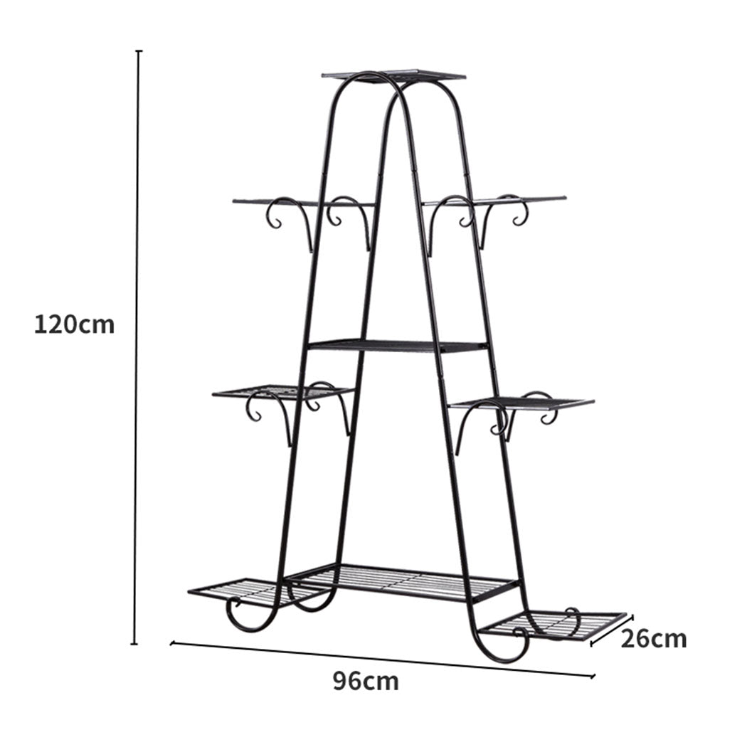 Levede Outdoor Indoor Metal Plant Stand Black-1942353739742580738