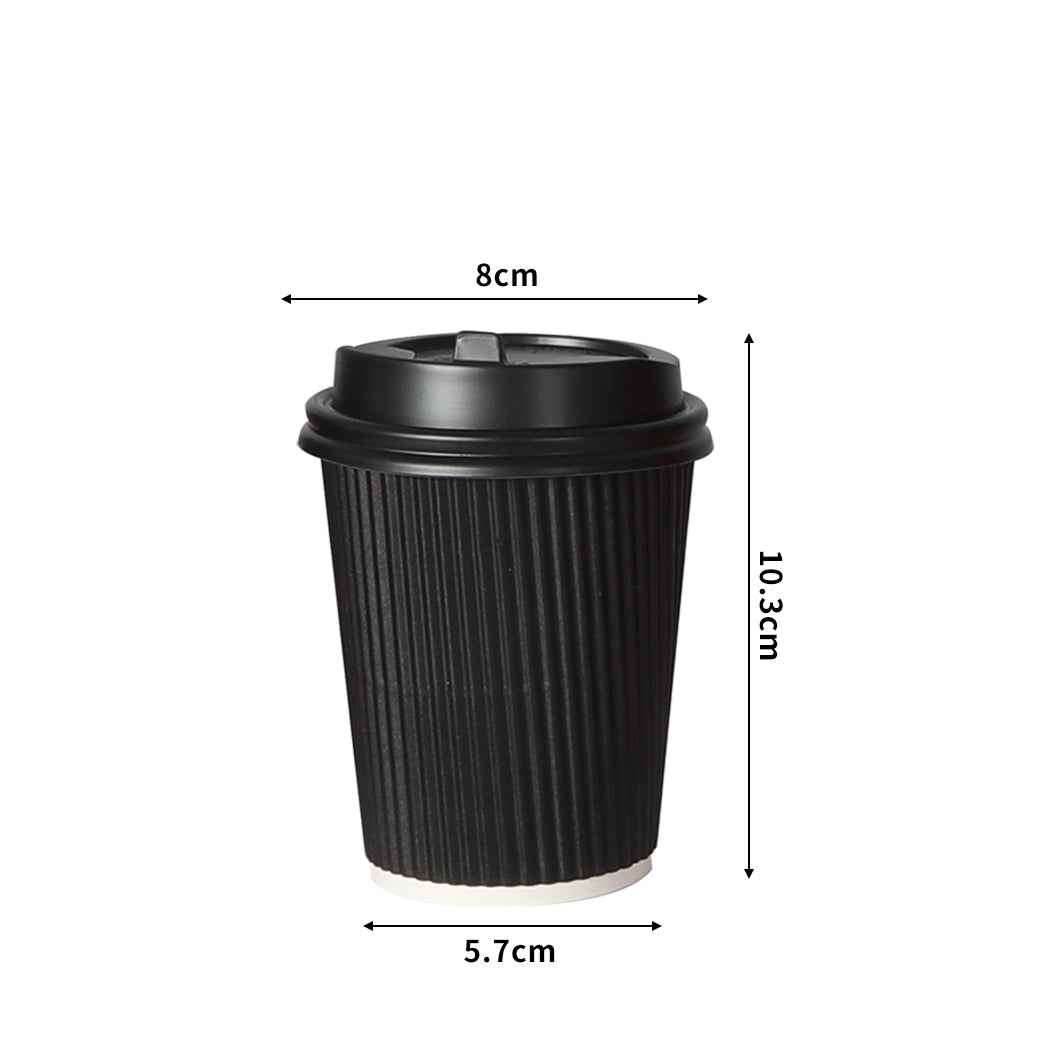 1000 Pcs 8oz Disposable Takeaway Coffee Black-1942353276422983682