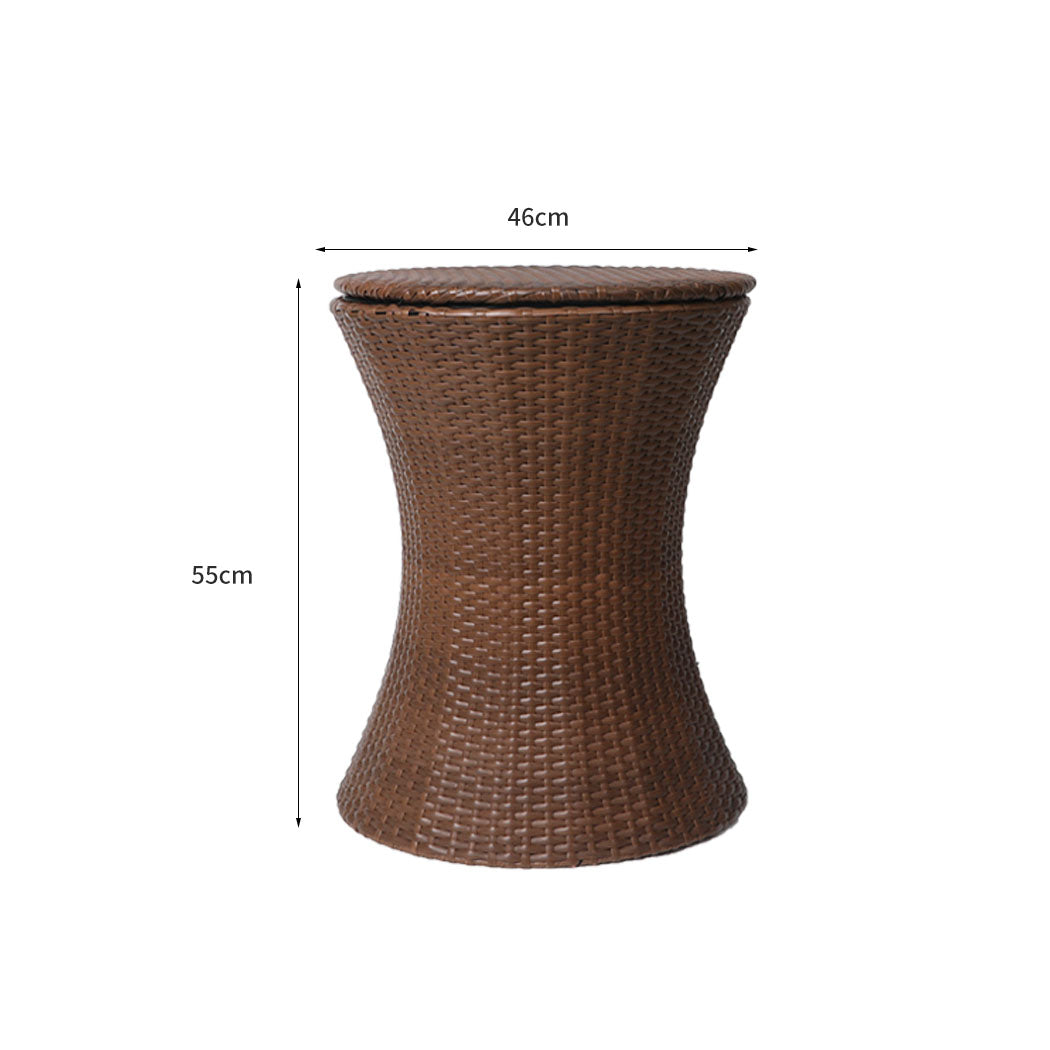 Levede Cooler Ice Bucket Table Bar Outdoor Brown-1942353018582339586