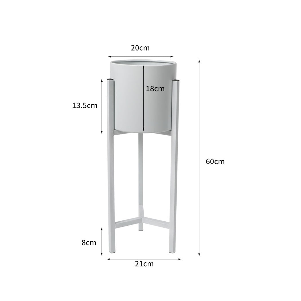 Levede Plant Stand Garden Planter Metal White Small-1942352906363736066