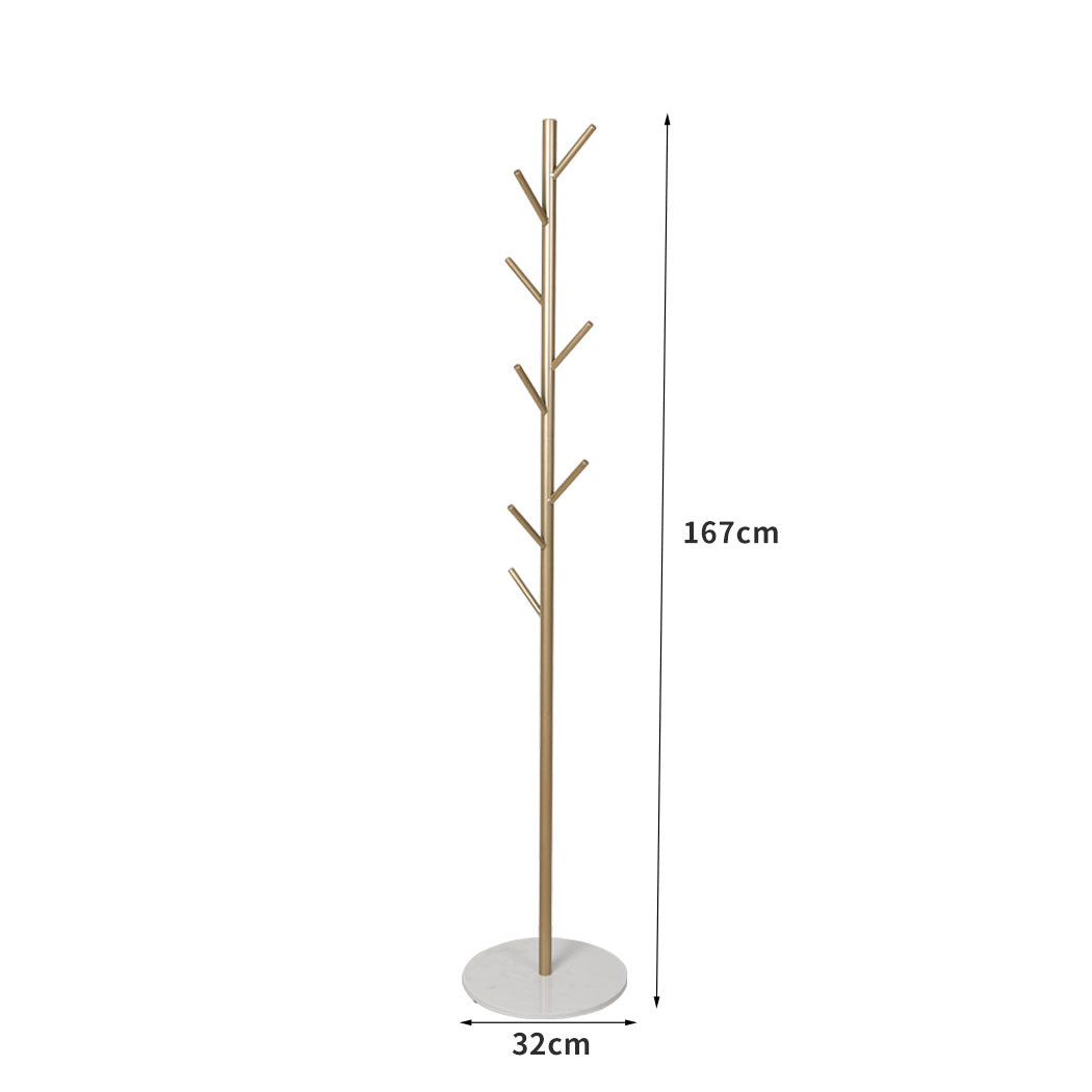 Levede Coat Rack Hat Clothes Stand Hanger Gold-1942353103588298754
