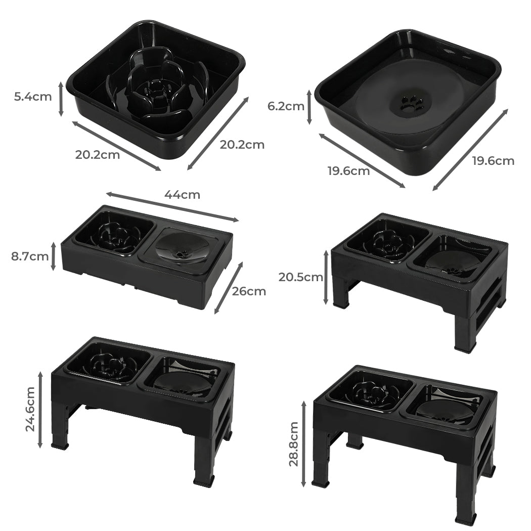 PaWz Elevated Pet Feeder 4 Height Adjustable-1942352756140544002