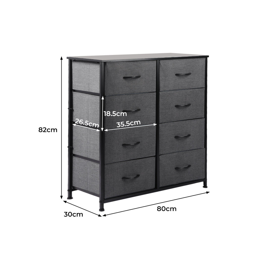 Levede Storage Cabinet Tower Chest Dark Grey-1917016725627473922