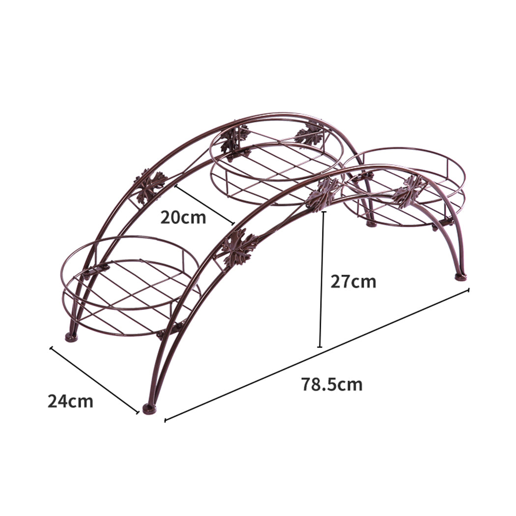 2X Plant Stand Outdoor Indoor Metal Bronze-1942352902391730178