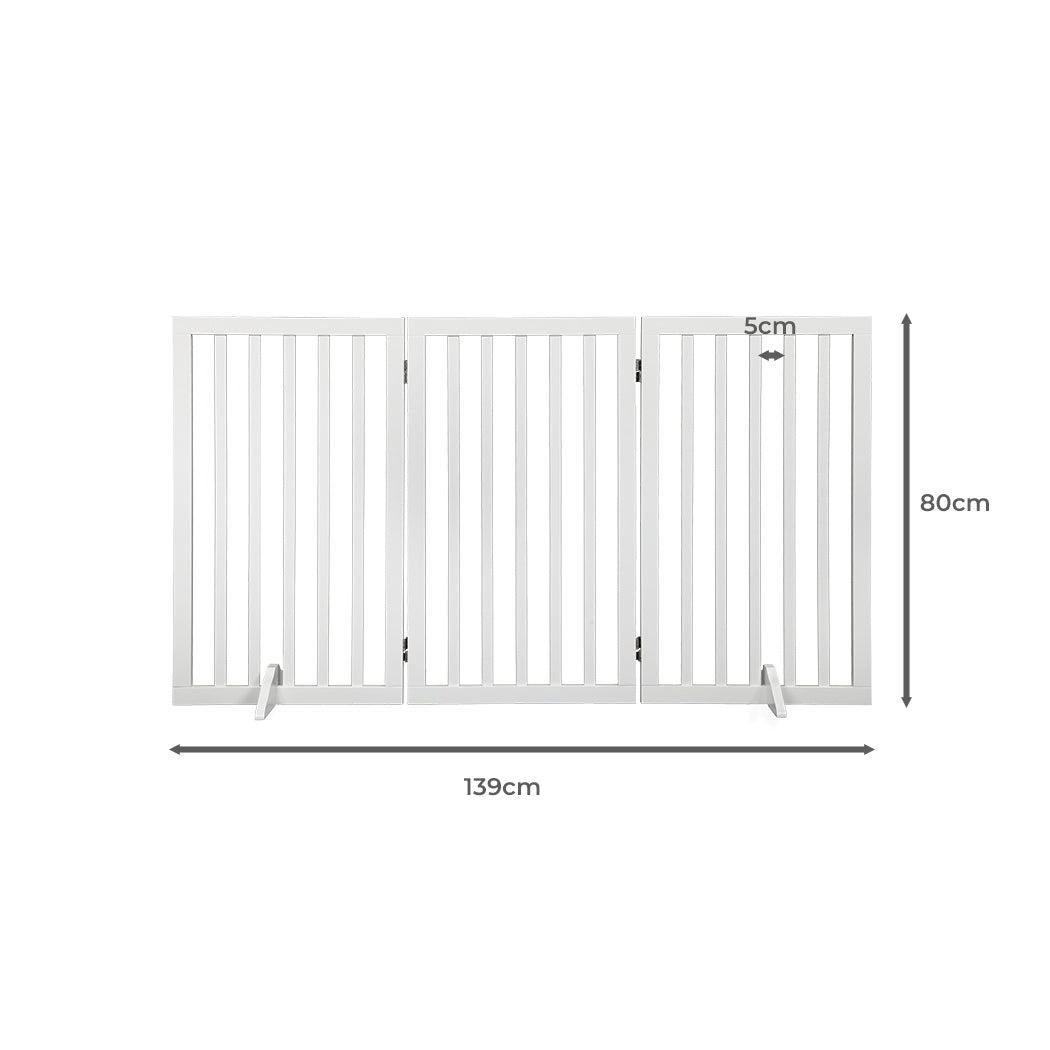 PaWz Wooden Pet Gate Dog Fence Safety White 400x 3MM-1942353080280551426
