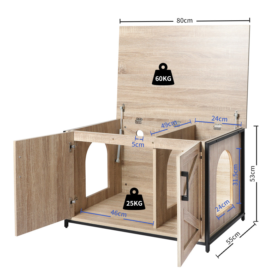 PaWz Enclosed Cat Litter Cabinet Box-1942352743071092738