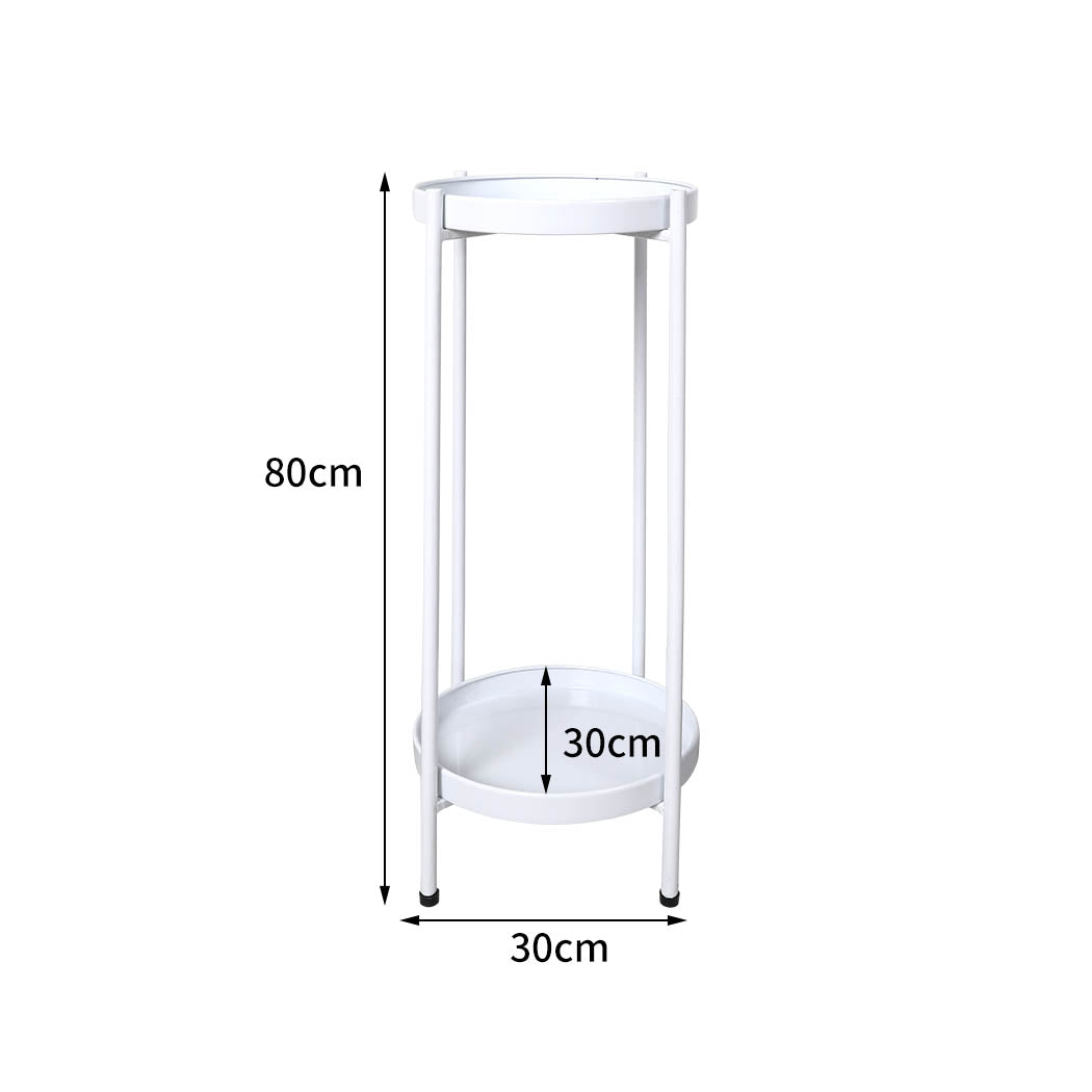 Levede 2 Tiers Plant Stand Outdoor Indoor White Large-1942353741252530178