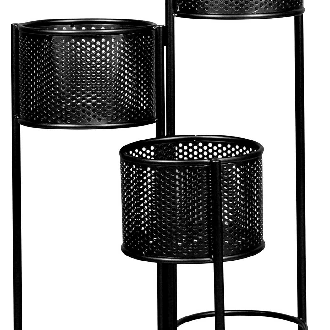 Levede 6 Tier Plant Stand Swivel Outdoor Black-1942353741919424515