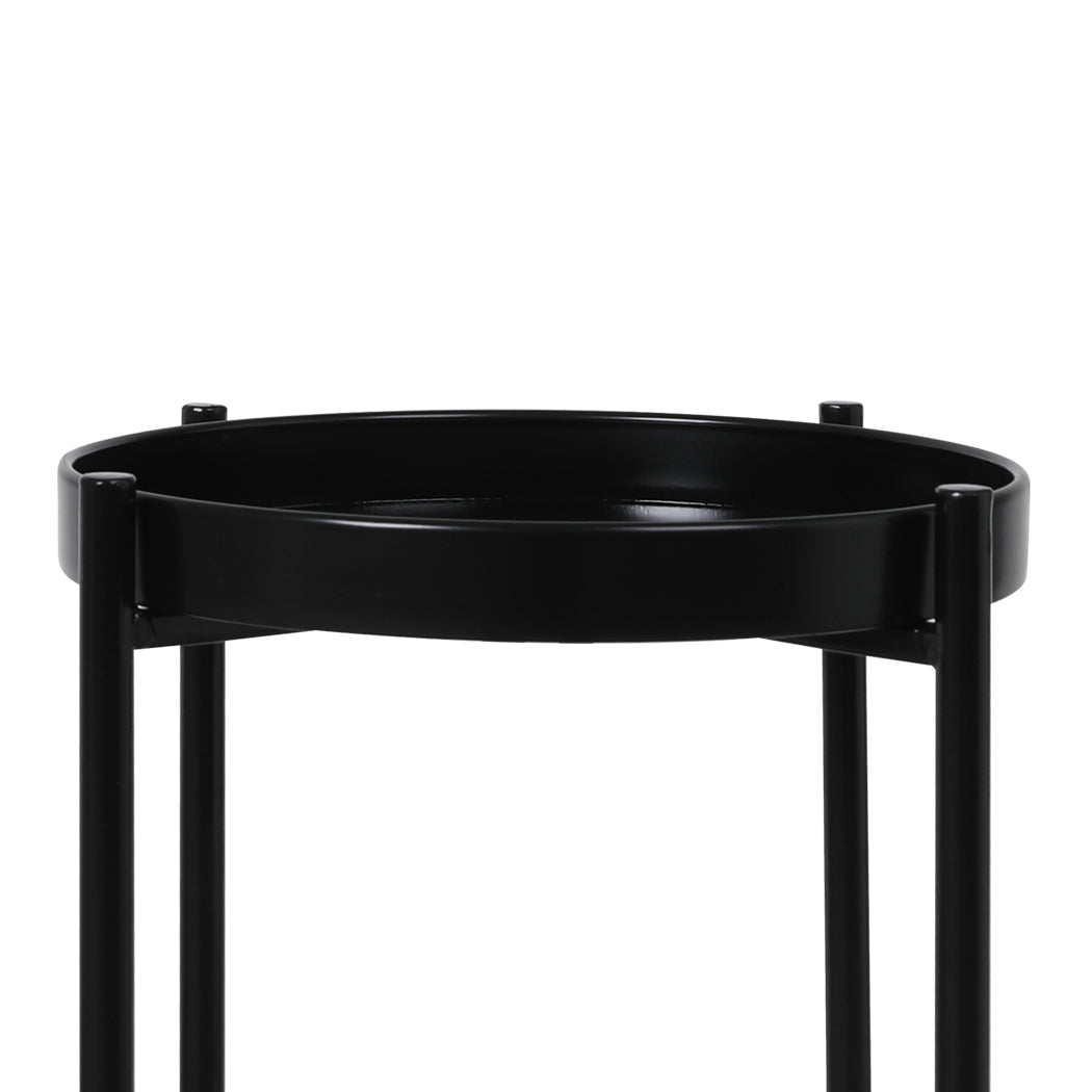 Levede 2 Tier Plant Stand Outdoor Indoor Black Large-1942352906850275331