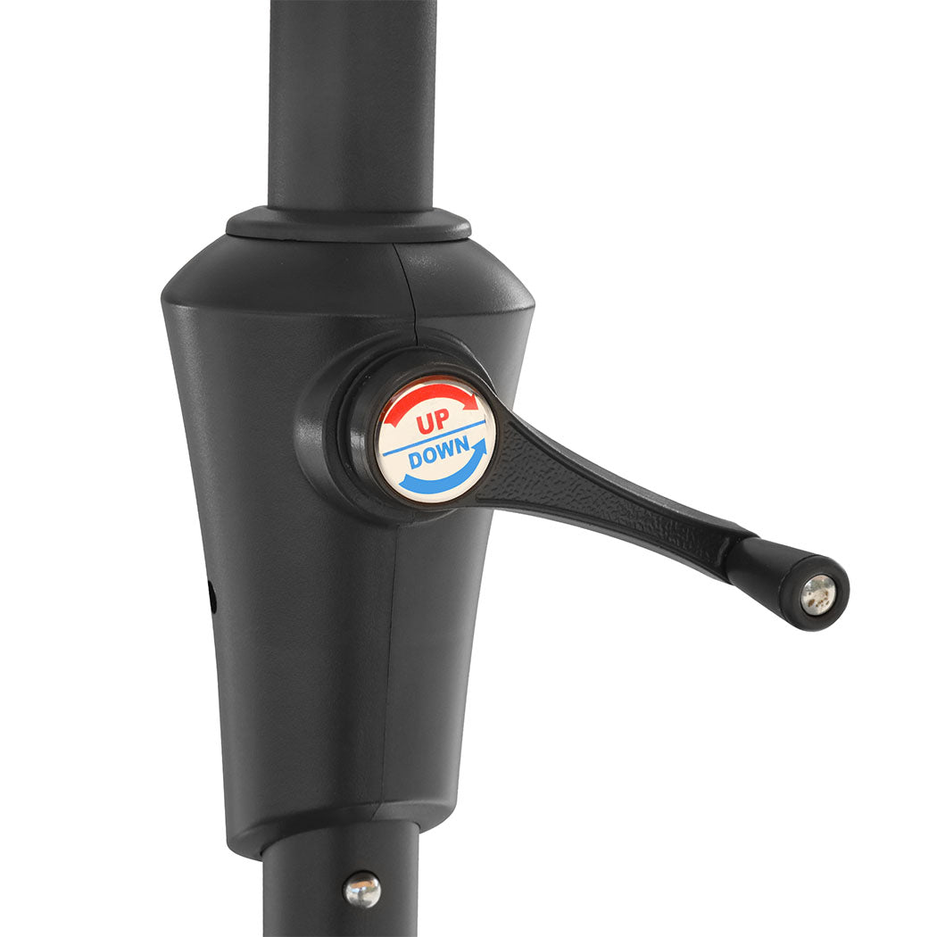 Centra 4.5M Double-sided Patio Umbrella Outdoor Umbrella Base Stand Grey-1942353664257691651