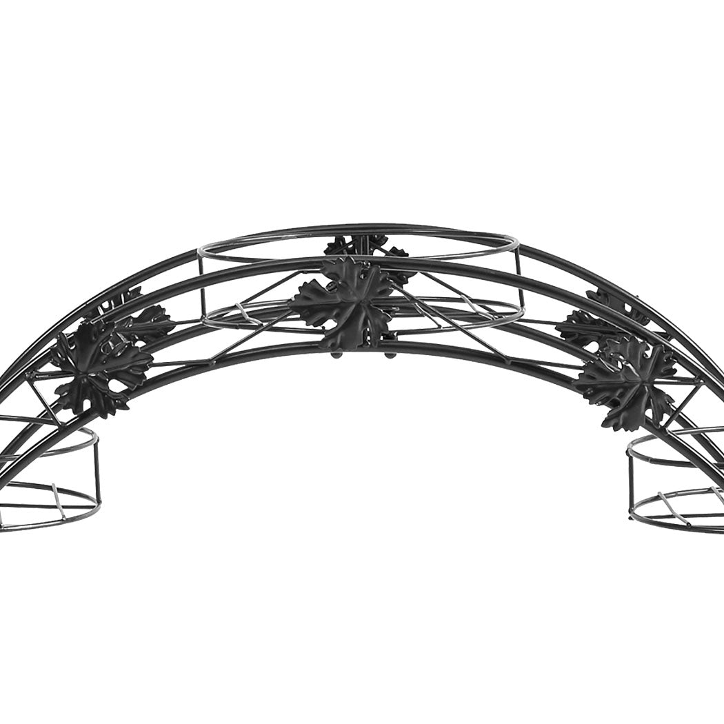 2X Plant Stand Outdoor Indoor Metal Black-1942352902232346627