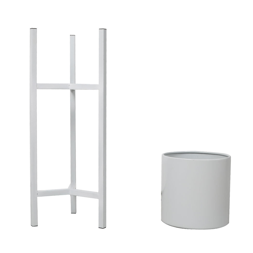 Levede Plant Stand Garden Planter Metal White Small-1942352906363736067