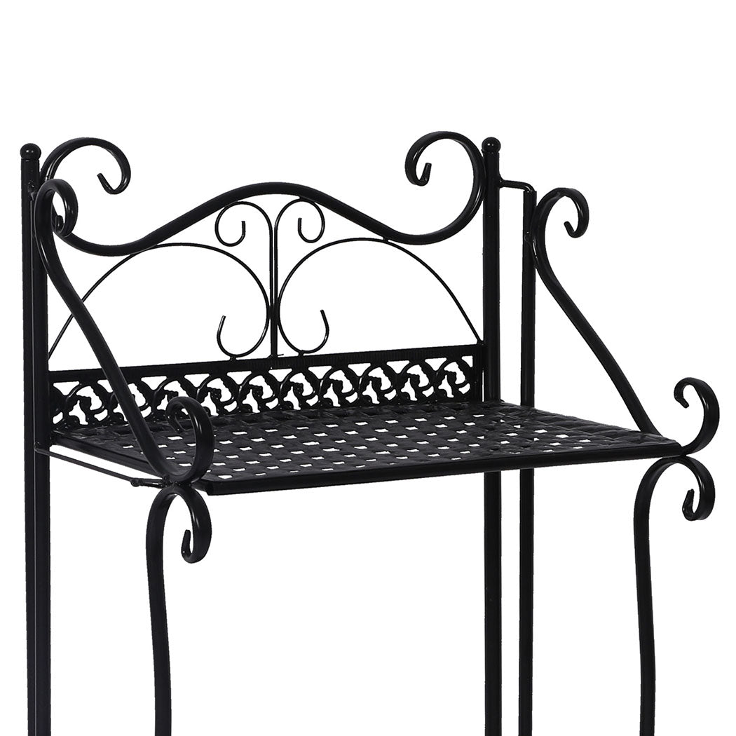 Levede Plant Stand 4 Tiers Outdoor Indoor Black-1942353747158110211