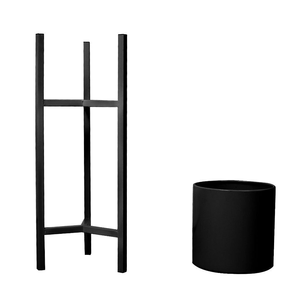 Levede Plant Stand Garden Planter Metal Black Small-1942352906019803139
