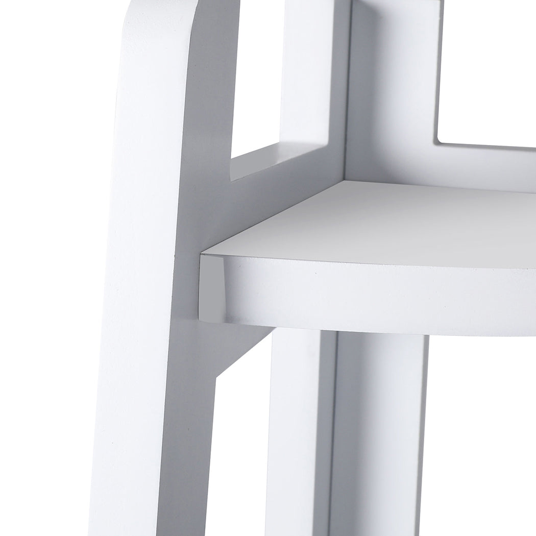 Levede 5 Tier Corner Shelf Wooden Storage White-1917016724704727044