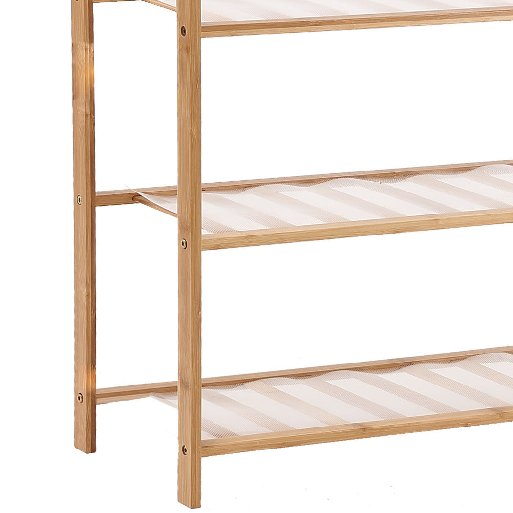 2x Levede 3 Tier Bamboo Shoe Rack Shoes-1942353133502074884